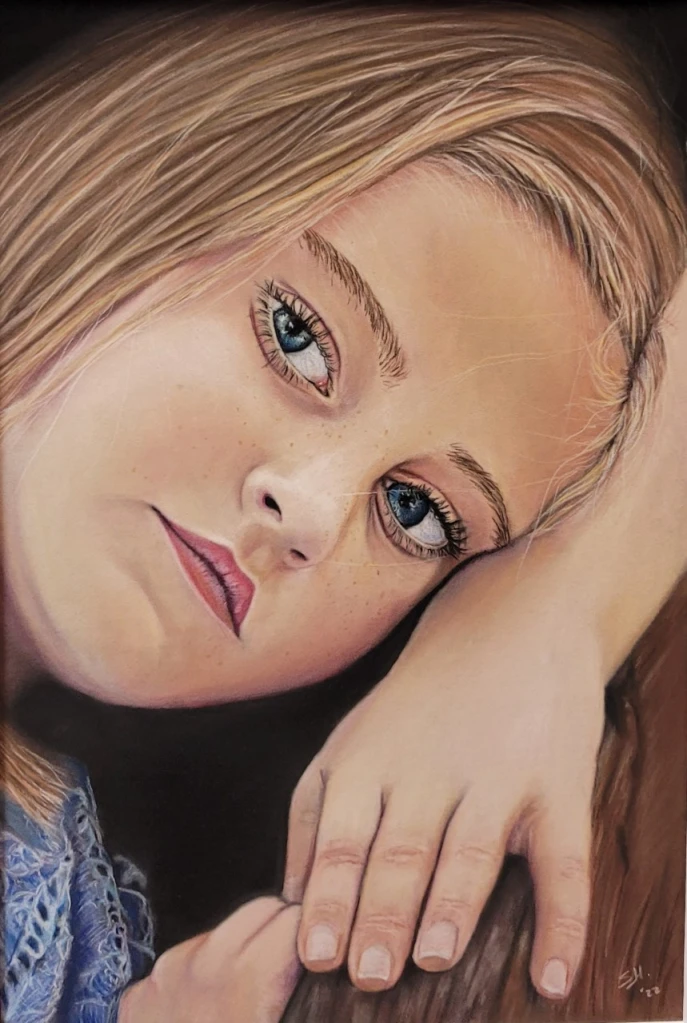 Realistische portret tekening van een meisje